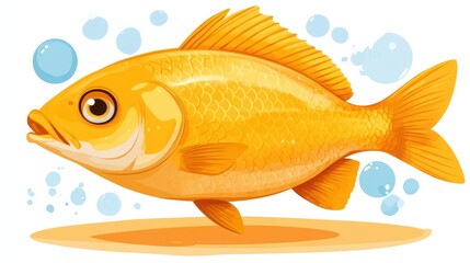 Canvas Print - Vibrant Goldfish Swimming in Clear Water