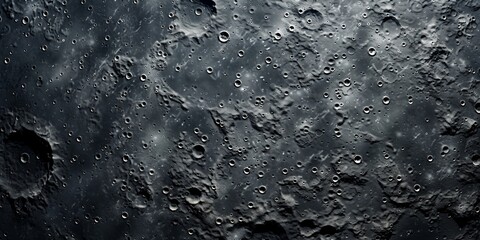 Wall Mural - a black and white photo of a moon with many craters. the photo is of a moon that is in the process o
