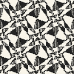 Wall Mural - Monochrome Grain Modern Twisted Checked Pattern