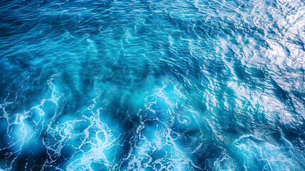 Sticker - Blue water background shot from high angle, aqua, tranquil, marine, sea, waves