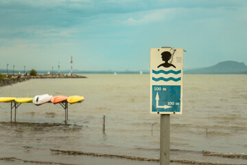 beach swimming sign 