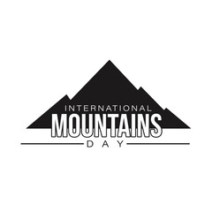 Canvas Print - International Mountains day with mountain illustration 