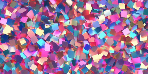 Poster - Holographic confetti catching light and reflecting various colors, seamless pattern