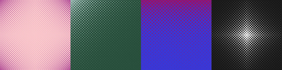 Poster - Halftone square pattern set