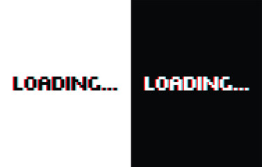Poster - glich effect loading 8 bit icon vector Pixel art loading bar for game