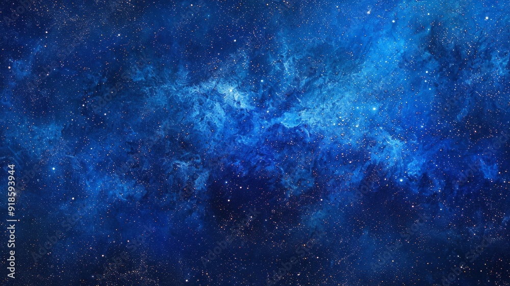 Abstract blue and dark space nebula with stars. Stunning cosmic cloud ...