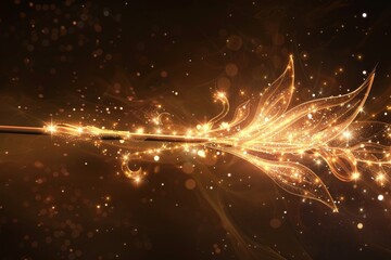Poster - Fairy wand, 3D delicate with twinkling light and swirling patterns Transparent background