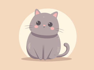 Poster - Cute cartoon cat. Vector illustration in a flat style on a light background.