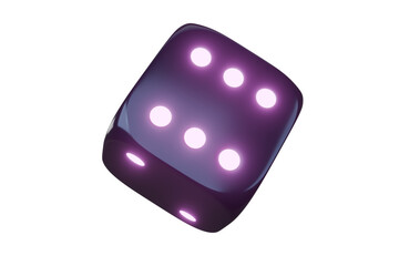 Fototapete - Casino gambling game dice. Iridescent dice with neon colors. Purple dice. 3d render