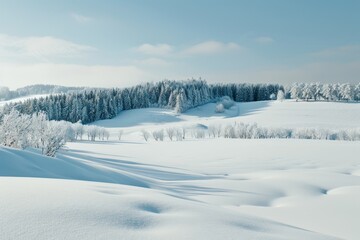 Poster - serene beauty of winter landscape blanketed in snow