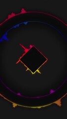Poster - Simple Circle Equalizer Audio Spectrum Color Background. Soft box color equalizer background. Music equalizer circle background interface with shining lights