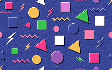 Poster - 90's groovy abstract shape grains seamless pattern vintage retro style creative black germs texture trendy decorative ornamental vector design packaging wrapping background wallpaper print fabric