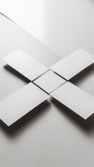 Poster - A white square with a cross on top of it sitting in the middle, AI