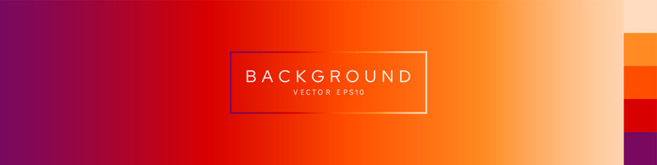 Wall Mural - sunset orange gradient banner background transition style with palettes vector design