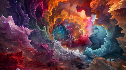 Wall Mural - A colorful swirl of clouds in space