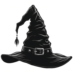 Silhouetee of A classic witch hat.