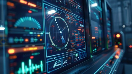 A digital control panel for a wind power plant, showcasing technology's role in managing and sustaining renewable energy resources.