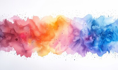 Watercolor abstract starry night on white.