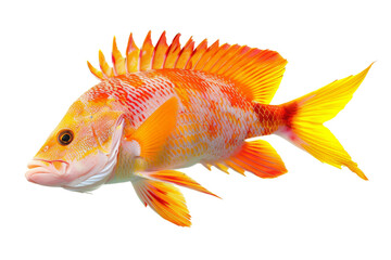 Wall Mural - Colorful Red and Yellow Fish isolated on white background