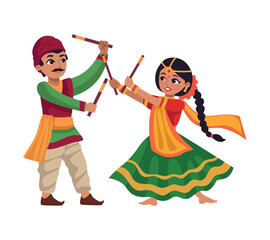 Poster - indian couple wearing traditional costumes