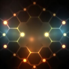 Wall Mural - Abstract Hexagonal Lights Pattern.