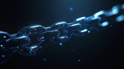 Blockchain Network: Digital Chain in Blue