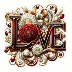 Wall Mural - Ornate Love Design.
