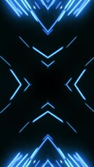 Poster - Kaleidoscopes background with animated glowing neon colorful lines. Kaleidoscopes background with animated glowing neon colorful lines and geometric shapes
