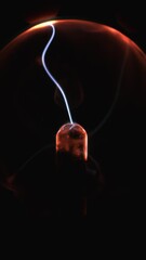 Poster - Electrostatic plasma sphere in the dark. Tesla coil - physics experiment