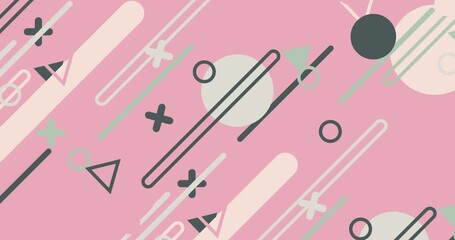 Wall Mural - geometric shape abstract loop animation. infinity motion graphic shapes loop animation on pink backg