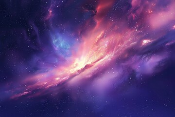Wall Mural - colorful and vibrant space nebula with bright shining stars