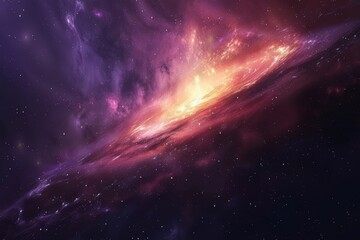 Wall Mural - majestic purple and orange galaxy formation with stars