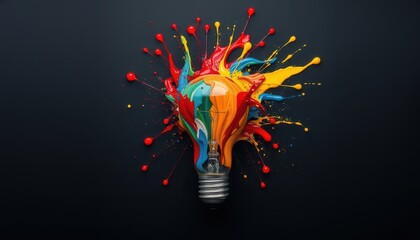 Wall Mural - Colorful Lightbulb Explosion.