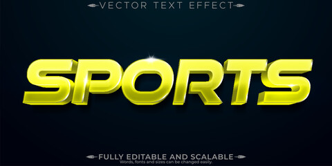 Wall Mural - Sport text effect, editable basketball and football text style