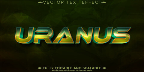 Wall Mural - Uranus editable text effect, editable space and planet text style