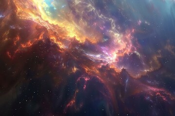Wall Mural - glowing nebula and gaseous space clouds