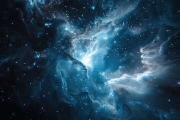 Wall Mural - glowing nebula and stars in the cosmos