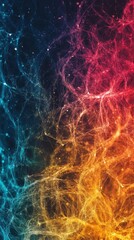 Poster - Bright and colorful light trails dance across a dark background, forming an abstract and dynamic pattern