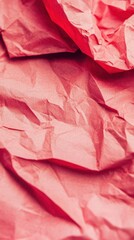 Poster - Textured crimson paper is layered and crumpled, creating depth and a tactile appearance under soft light