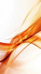 Poster - Vibrant orange waves gracefully flow across a light background, creating an energetic and modern aesthetic