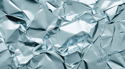 Poster - Shimmering, crumpled metallic texture reflects light in an intricate, abstract design