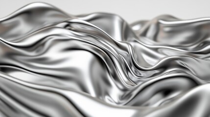 Poster - Smooth, flowing silver texture showcases depth and elegance with a reflective surface that plays with light