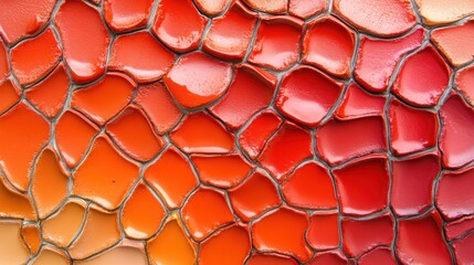 Poster - Colorful orange layers create a textured design with intricate patterns and a warm ambiance