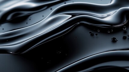 Poster - A black liquid with a wave pattern.