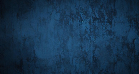 Abstract grunge dark navy background, textured. Blank blue texture surface background, dark corners, abstract architecture material.Beautiful abstract grungy blue stucco wall background