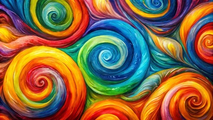 Vibrant swirls of colorful oil pastels blend together in abstract harmony, creating a mesmerizing background with soft, blended textures and expressive, dynamic strokes.