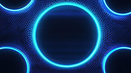 Wall Mural - A blue circle with a black background