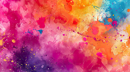 dynamic watercolor splatter, bright and vivid colors, seamless blending, chaotic patterns, high-qual