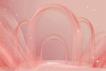 Poster - pink background with an arched shape in the middle