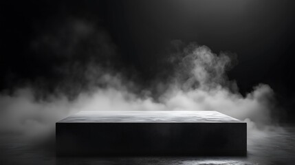 empty table with smoke